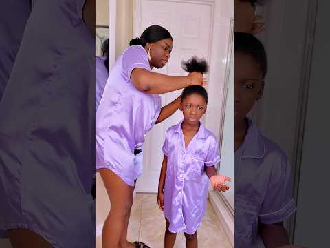 Mother & Daughter Quick 4C Afro Bow Hairstyle & Transition 🎀💇‍♀️ #kidshairstyle