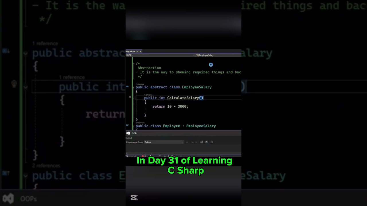 Day 31 of Mastering C Sharp (Abstraction) #shorts #youtubeshorts #csharp #coding #tech