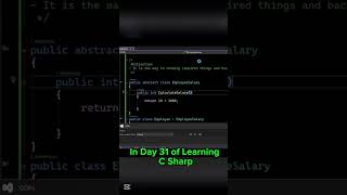 Day 31 of Mastering C Sharp (Abstraction) #shorts #youtubeshorts #csharp #coding #tech