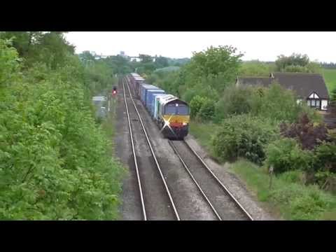 DRS Class 66 No 66432 on 4S47 diverted Daventry - Coatbridge @ Denton Jn on 26.5.14 - 1080HD