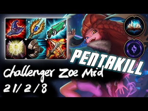Challenger Zoe Mid vs Ryze | Ultimate Carry | Pentakill | Korea High Elo Replays