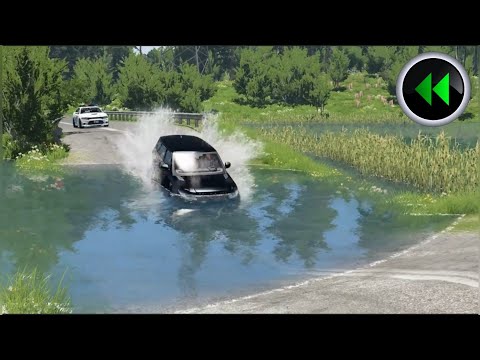 Reverse Cars vs Deep Water - BeamNG Drive