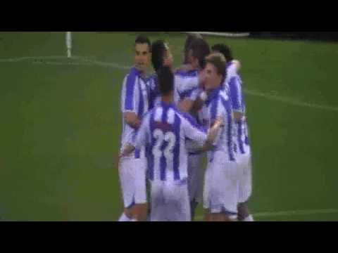 Gol de Quini de penalti (Lega 2-1 Uni) y celebracion (14/04/10)