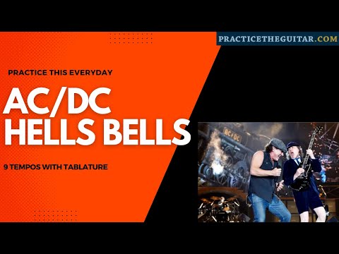 AC/DC Hells Bells Guitar Lesson-PRACTICE THIS EVERYDAY-9 TEMPOS + TABLATURE