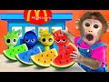 monkey kuku u0026 sprunki discover the automatic colorful watermelon vending machine monkey kuku