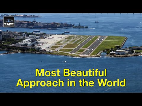 Approach and Landing at Santos Dumont Airport! Most beautiful approach in the World!