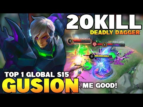 Top 1 Global Gusion S15 | 20KILL Deadly Dagger Combo, Fast Hand | Gusion Gameplay | Gusion MLBB✓