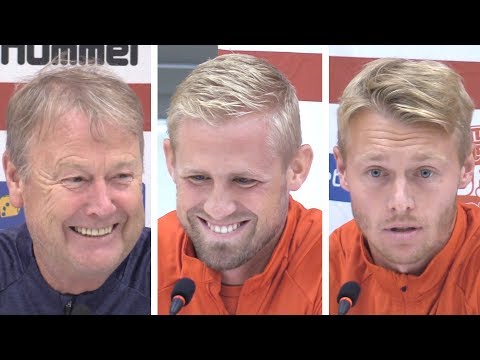 Age Hareide, Simon Kjaer & Kasper Schmeichel Pre-Match Press Conference - Denmark v Wales