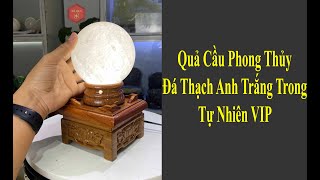 Quả Cầu Phong Thủy Đá Thạch Anh Trắng Tự Nhiên Chất Trong 2,35kg-12cm