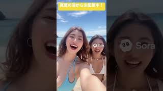 セミロングギャルの水着配信 #sora2 #生成AI