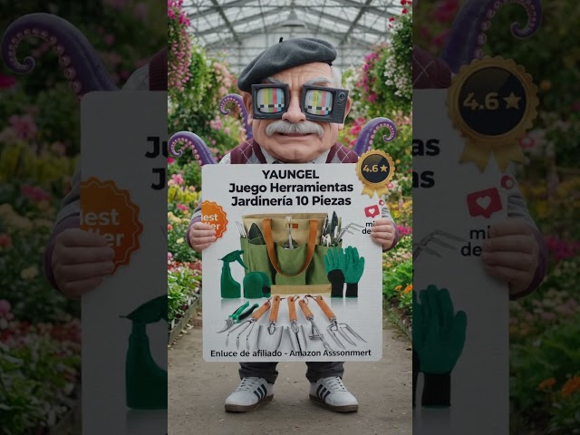 Vídeo relacionado con YAUNGEL Juego de Herramientas de jardinería, 10 Piezas de Acero Inoxidable de Uso Pesado con Mango de Madera Antideslizante - Regalos para Mujeres y Hombres, Verde