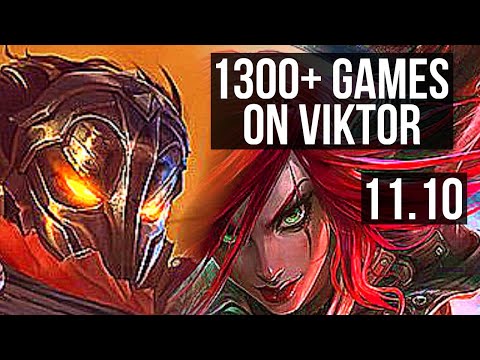 VIKTOR vs KATARINA (MID) | 6/0/8, 1300+ games, 1.8M mastery, Dominating | KR Master | v11.10
