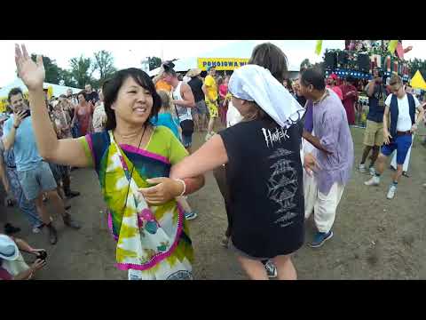 Chants Hare Krishna on Polish Woodstock at Ratha yatra/ iskcon europe/iskcon america