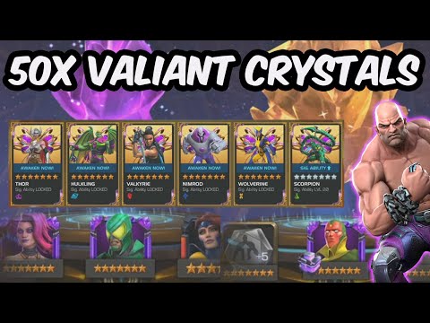 50x 7 Star Gala Valiant + 7x Jubilant Crystal Opening + 5 BANQUET KEYS - Marvel Contest of Champions