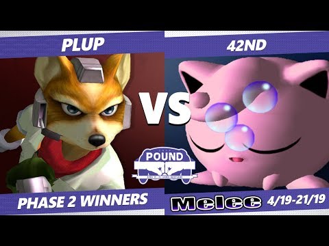 Pound 2019 SSBM -  42ND (Jigglypuff) VS PG Plup (Fox) Smash Melee Phase 2 Winners
