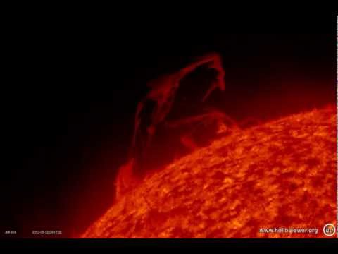 Solar flare - Beautiful prominence eruption in northeast of the sun (May 2, 2012) - Video Vax