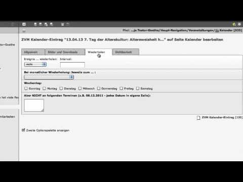 Typo3 Tutorial · Verwenden des Kalenders