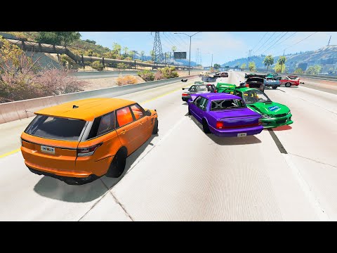 BeamNG drive - Highway Pileup Crashes #2 | BeamNG hub