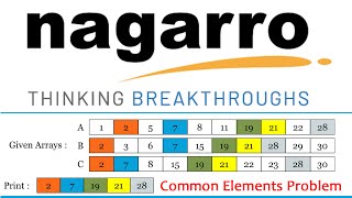 Common elements in three sorted arrays Part-2 | NAGARRO CODING ROUND | MyCodeShala