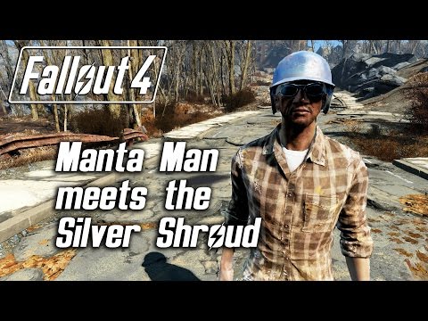 Fallout 4 - Manta Man meets the Silver Shroud (Random Encounter)