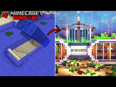 I Built A Secret Underwater House In Ocean Only World Hardcore Minecraft (Hindi)