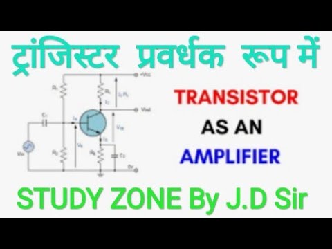 Transistor as a Amplifier,  Current amplification, Voltage amplification, Power amplification