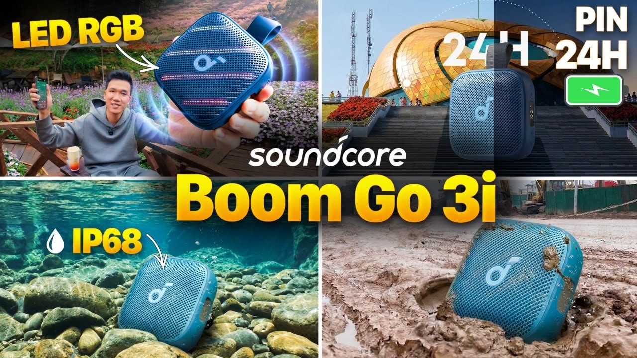 Miniatura da avaliação em vídeo de Caixa de Som Bluetooth Anker Soundcore Boom Go 3i IP68 15W