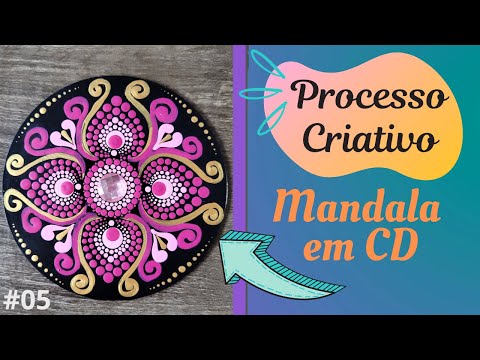 ▶️ Mandala em CD [Processo Criativo] Vem Pintar Comigo Uma Mandala em Pontilhismo - Dot Mandala