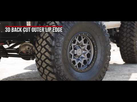 Black Rhino Truck Wheels- the Sprocket in Matte Gunmetal W-Black Lip Edge