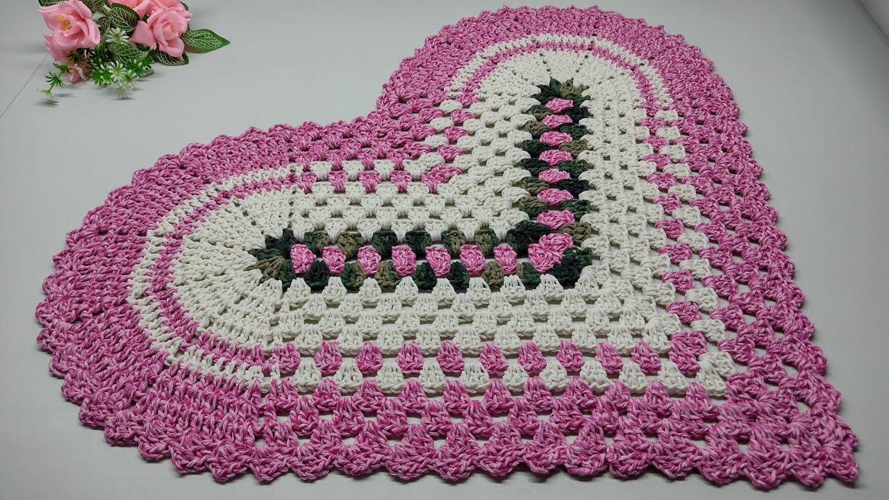 Paula Heart Rug _ Super easy RIGHT-HAND crochet video lesson