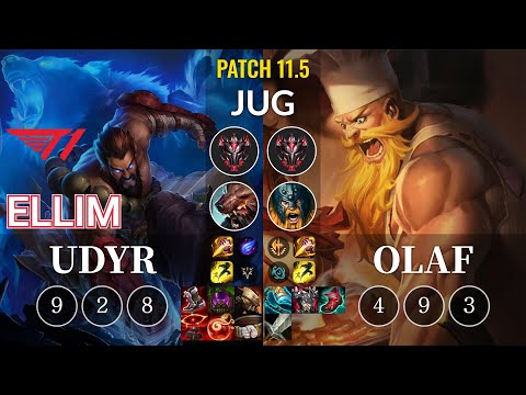 T1 Ellim Udyr vs Olaf Jungle - KR Patch 11.5