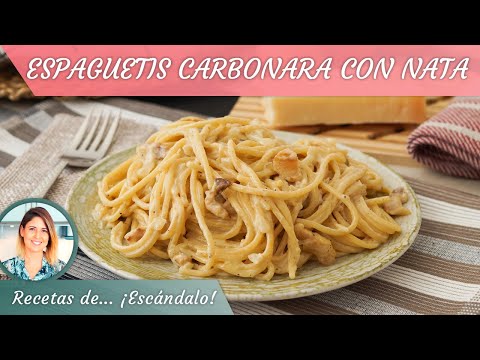 SPAGHETTI CARBONARA WITH CREAM, the creamiest version