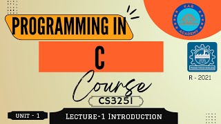 Download the video "CS3251 Programming in C Lecture-1 | Anna University | R2021"