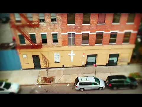 Harlem, NYC - 123rd Street . Drone video