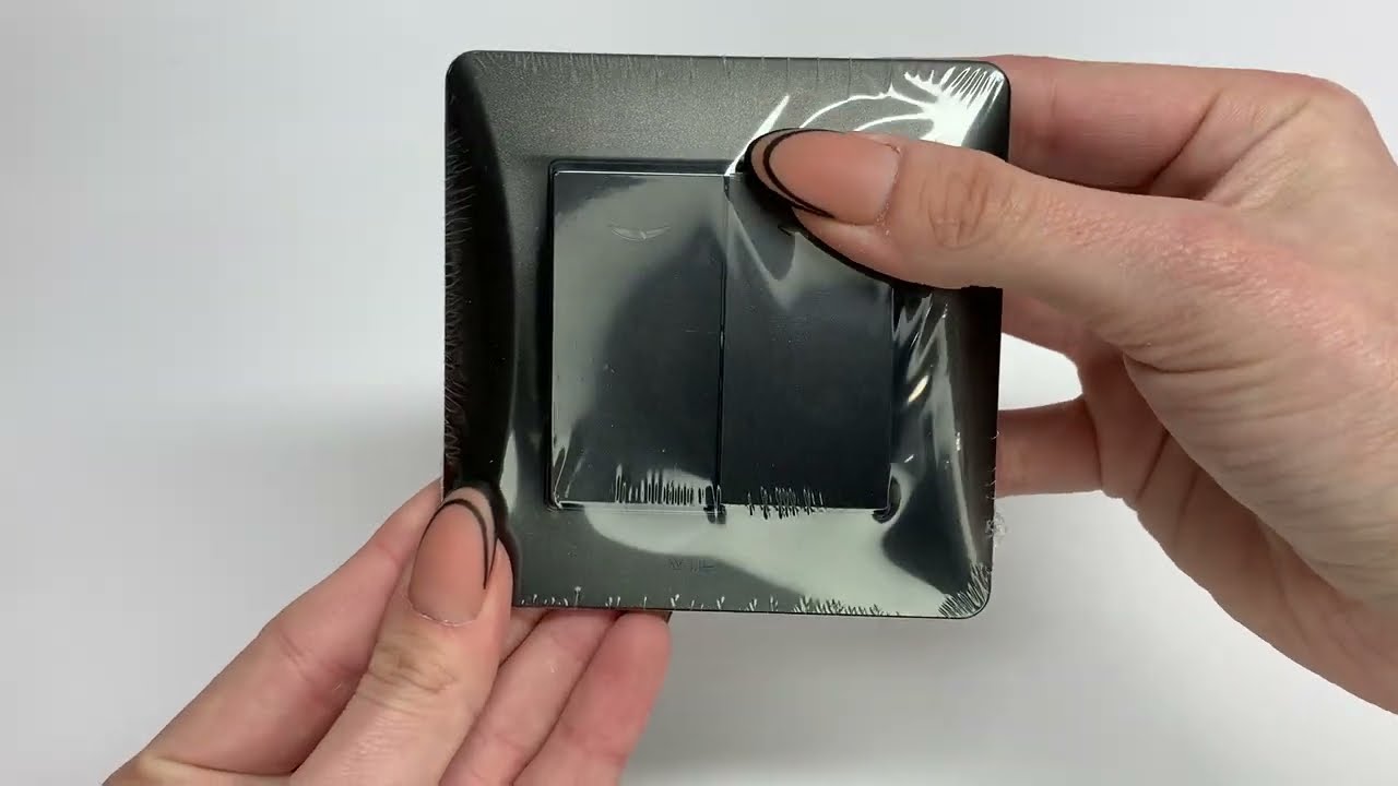 Вимикач двоклавішний з підсвіткою VIDEX Binera графіт VF-BNSW2L-BG