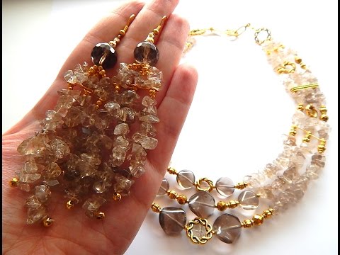 Making long earings with chips beads, lesson 9