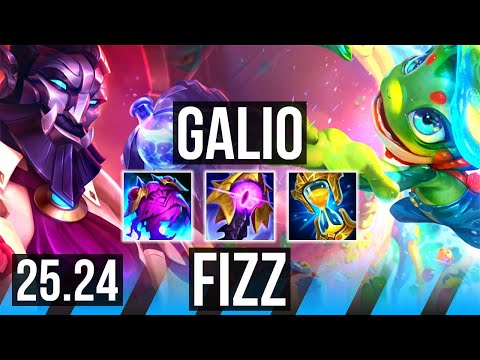 GALIO vs FIZZ (MID) | 42K damage | KR Master | 25.24