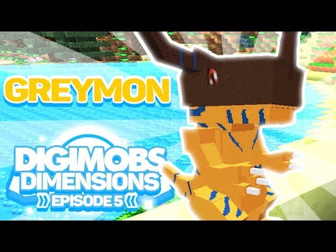 Minecraft Digimobs Dimensions - Episode 5 - Digivolving to Greymon!! - Digimon SMP Mod