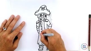 How to draw a pirate easy - step by step