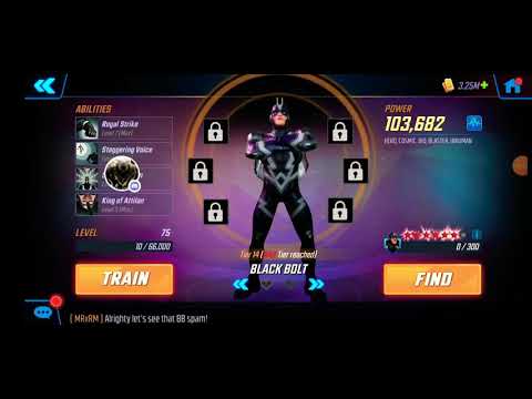 Upgrading Black Bolt to 7 stars - DD3 fight - Featuring my wife - Marvel Strike Force
