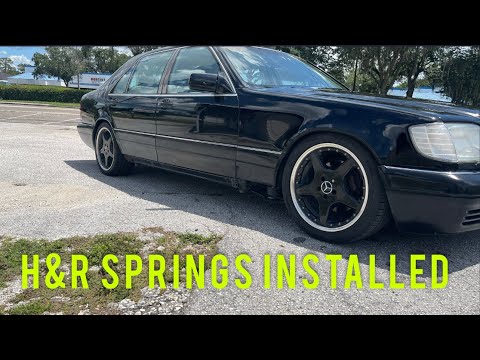 W140 s500 Dr Dre gets slammed on H&R Springs and Bilstein shocks