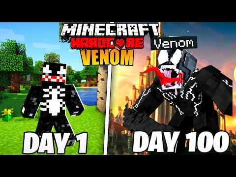 I Survived 100 Days as a VENOM in Hardcore Minecraft..