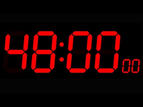 48 Minute Countdown Timer - Red Digits | Countdown Clock 48 Minutes(no mid video ads)