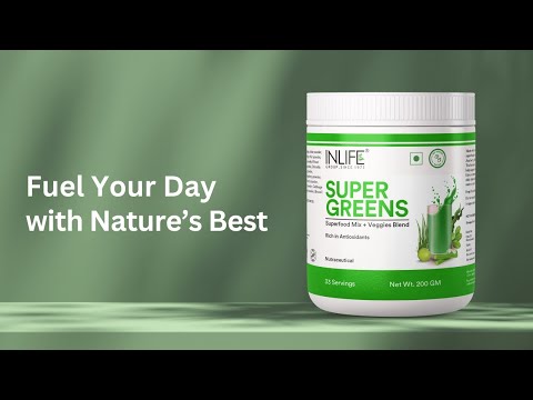 Nlife Super Greens Powder Supplementspirulina, Moringa,Antioxidants - 200g