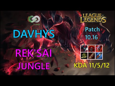 LVP-SLO Jungler Davhys Rek’Sai vs Kayn – EUW 485LP GrandMaster Patch 10.16