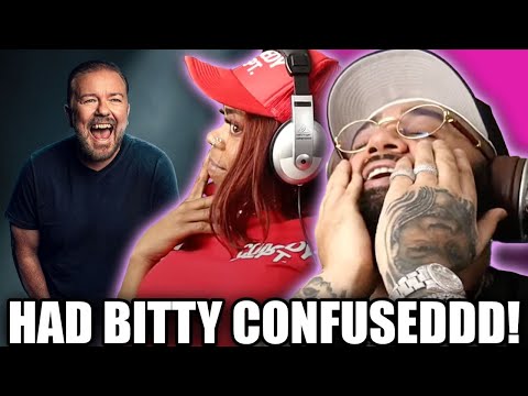 Learn English with Ricky Gervais - PURE COMEDYYYYYY - BLACK COUPLE REACTS