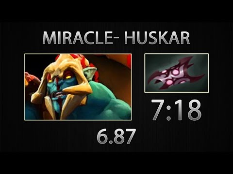 Dota 2 Huskar Fast Farm - Miracle- - Armlet of Mordiggian - 7:18 [6.87]