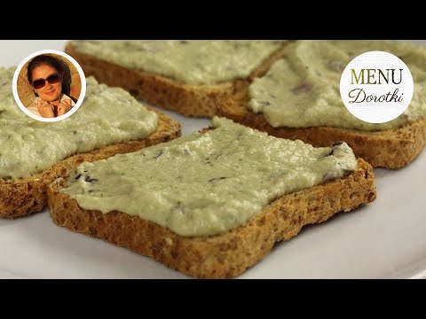 Pasta z bakłażana, oliwek i czosnku. Zdrowa pasta do kanapek. Idealna zamiast masła. MENU Dorotki.