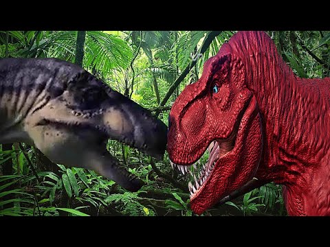 T REX Vs Acrocanthosaurus Breakout & Fight - Jurassic World Evolution Dinosaurs Fighting