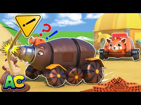 Drill Truck is out of control! Panda Ambulance to the RESCUE | Emergency Squad Vehicles | AnimaCars